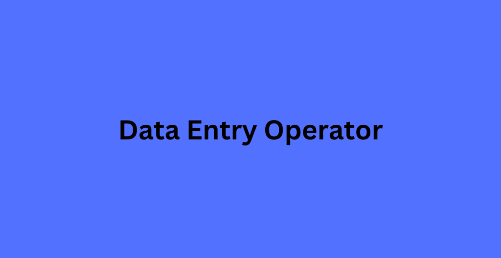 Data Entry Operator Data Entry Operator